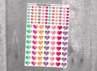 (B-10) Watercolor Hearts