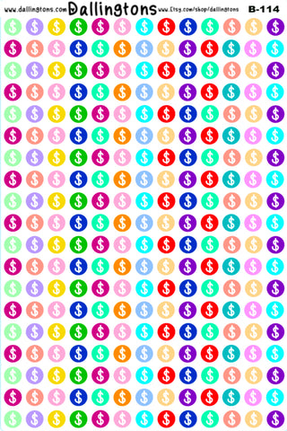 (B-114) Colorful Dollar Icons