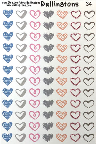 (#34) Little Colorful Hearts
