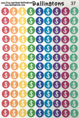 (#37) Colorful Dollar Signs