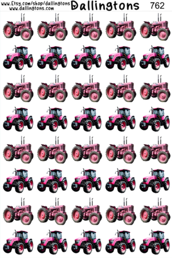 (#762) Pink Tractors