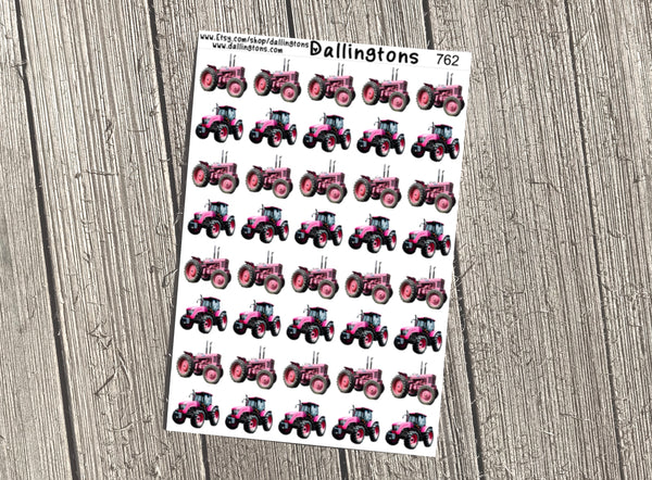 (#762) Pink Tractors