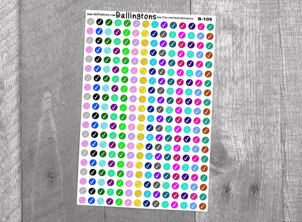 (B-109) Little Colorful Check Circles