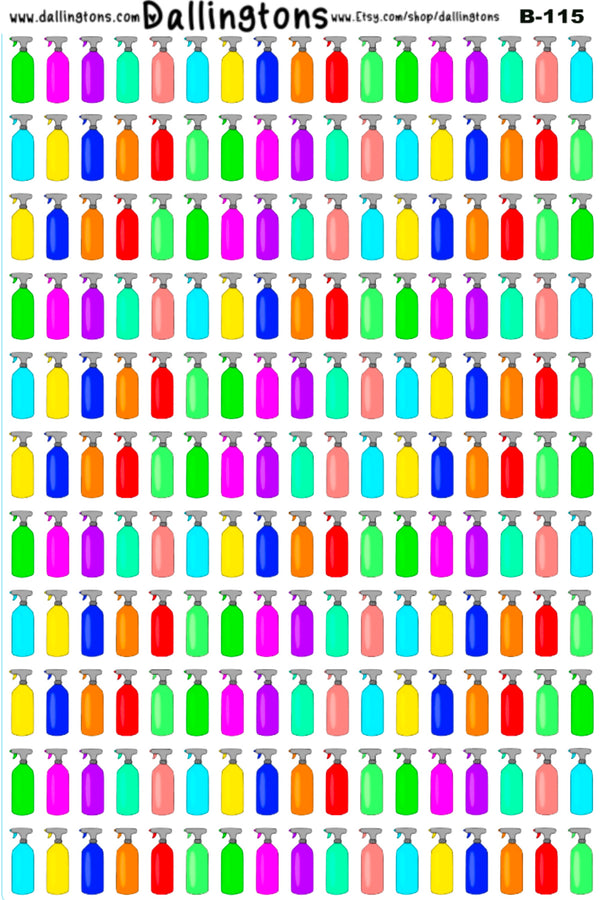 (B-115) Colorful Cleaning Bottles