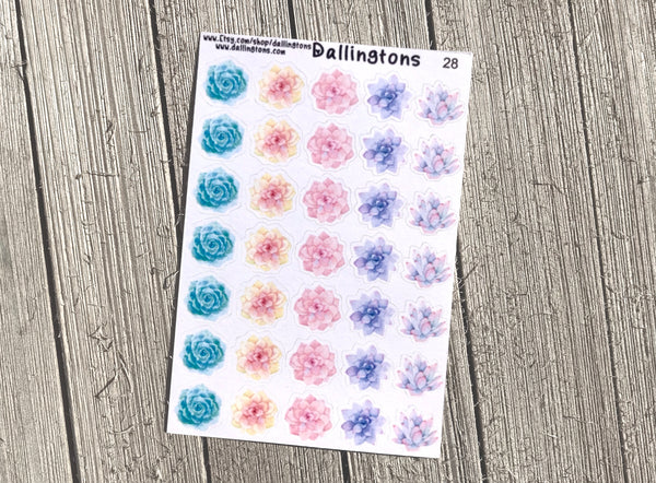 (#28) Watercolor Succulents