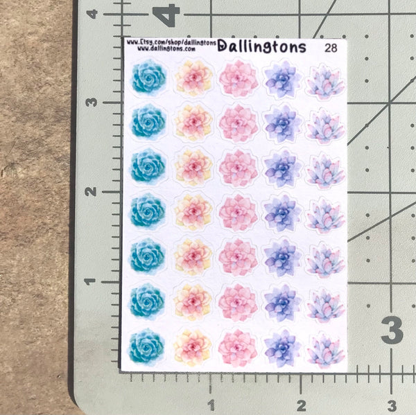 (#28) Watercolor Succulents