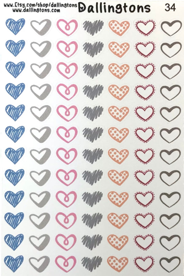 (#34) Little Colorful Hearts