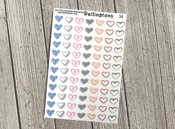 (#34) Little Colorful Hearts
